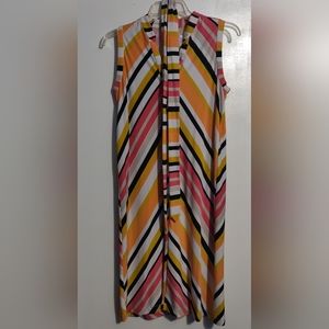 Sunset Rd multicolored striped dress w/belt size M